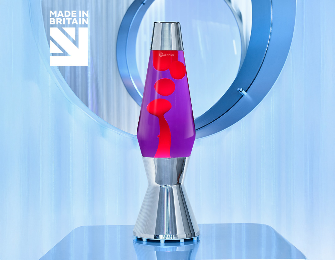 Mathmos ASTRO Lavalampe mit Chrom-Sockel